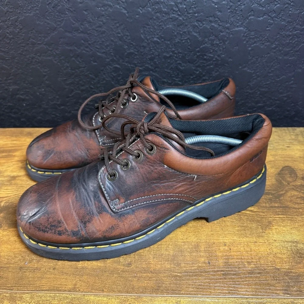 Dr. Martens 9369 Brown Leather Air‎ Cushion Oxford Shoes Mens 12